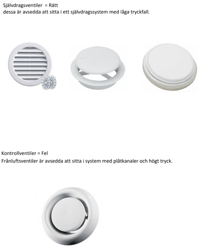 Fel don/ventil, ska vara tallriksventil